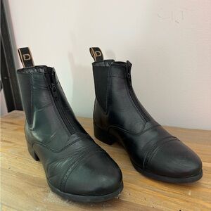 Dublin Elevation Leather Black Equestrian Riding Boots Sz 9 fits like Womens 8.5